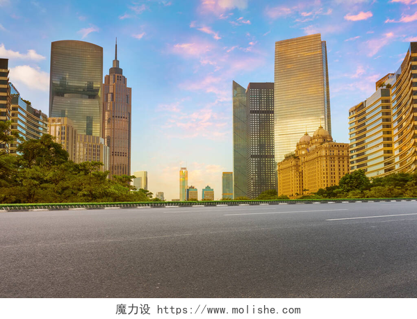 广州市建筑景观的天际线广州市广场道与建筑景观天际线